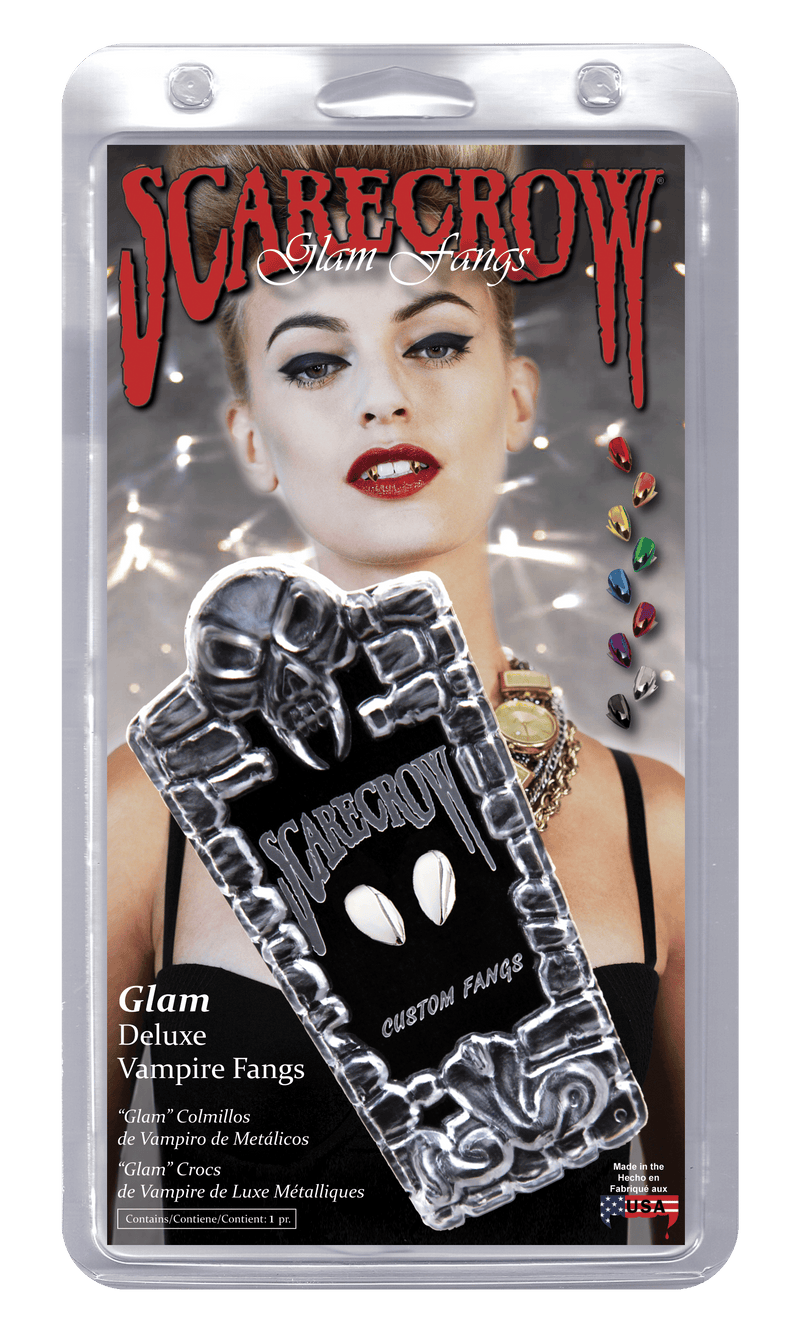 Vampire Fangs Deluxe Small & Sexy Custom Fit Glam Chrome / Silver