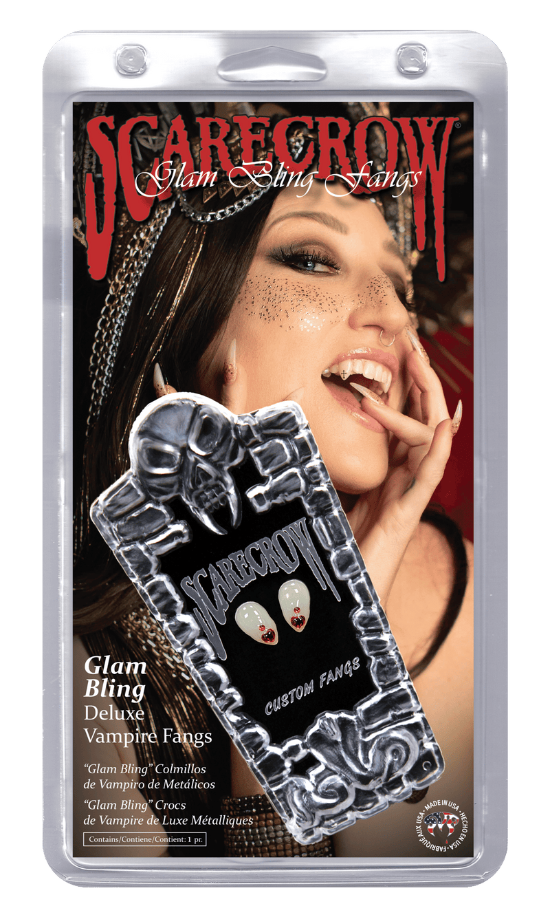 Vampire Fangs Deluxe Small & Sexy Custom Fit Glam Heart & Gem
