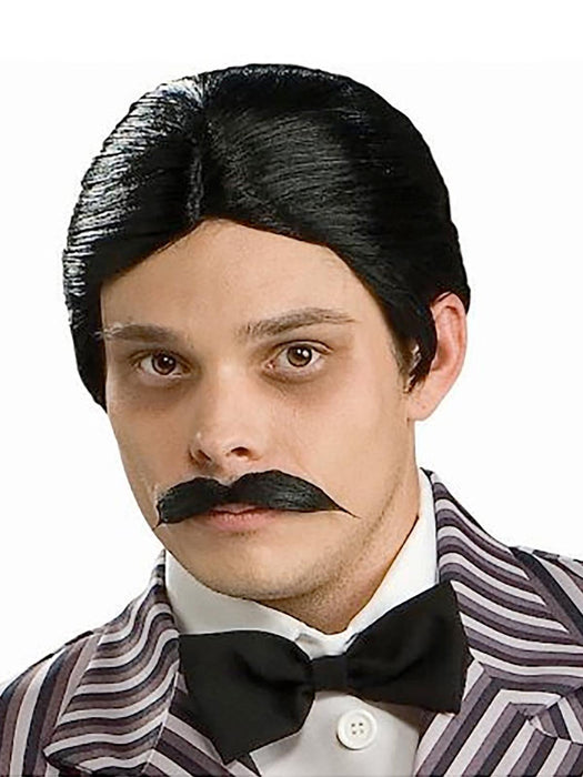 Gomez Addams Wig & Moustache - The Costume Company