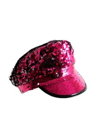 Hot Pink Deluxe Sequin Disco Cap - The Costume Company