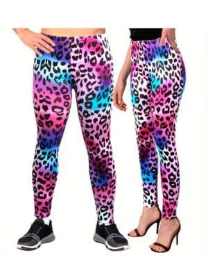 Leopard Print 80s Leggings - The Costume Company