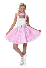 Rockabilly Light Pink Polka Dot Skirt