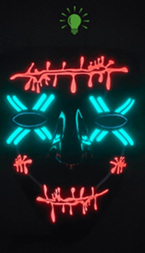 Light Up Mask Blue & Red Halloween Purge Mask