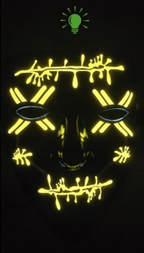 Light Up Mask Yellow Halloween Purge Mask