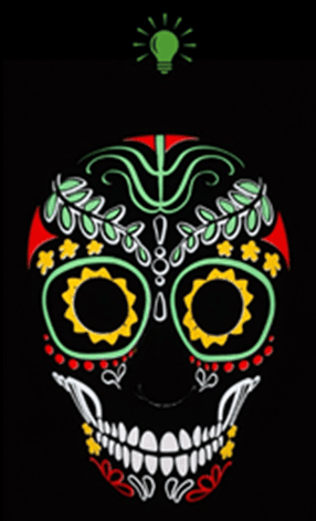 Light Up Skull Day of the Dead Halloween Mask