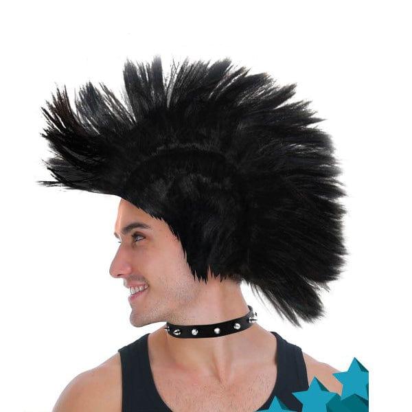 Mohawk Black Punk Wig - The Costume Company