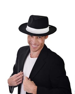Gangster Hat Black & White Deluxe