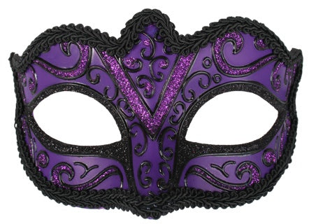 Capri Purple Eye Mask | Glitter Masquerade Party Mask