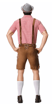 Oktoberfest German Outfit Lederhosen inc Pockets + Shirt + Hat + Socks