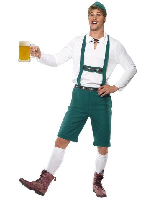 Oktoberfest Men's Green Lederhosen - The Costume Company