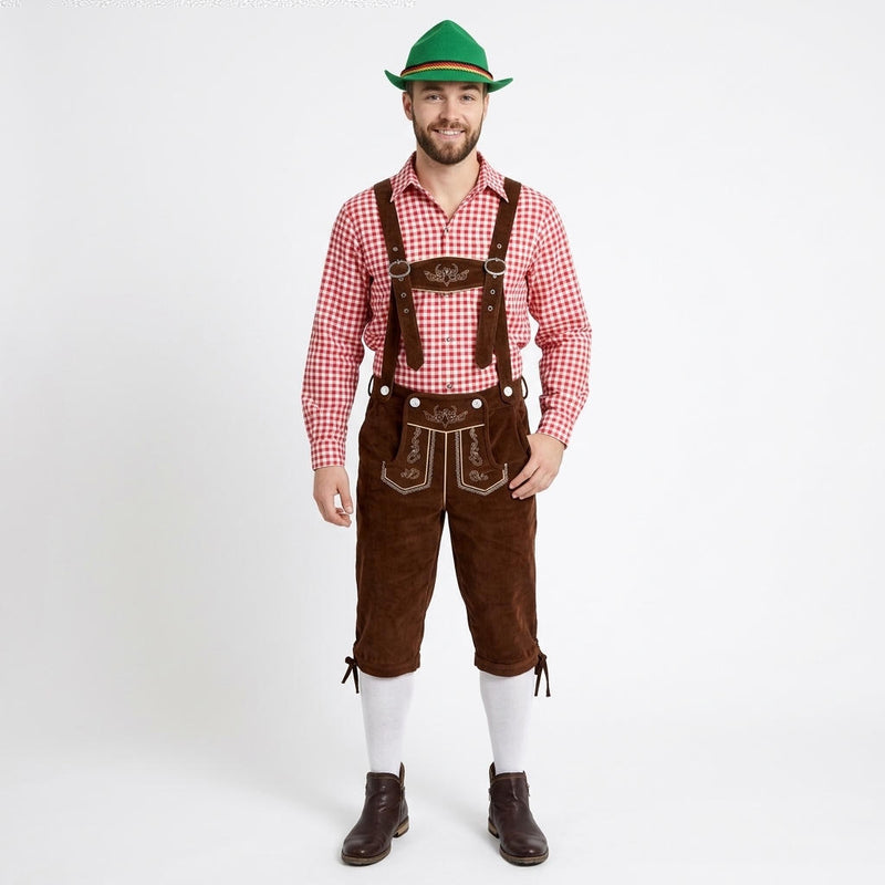 Oktoberfest Lederhosen With Pockets + Shirt + Hat