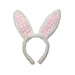 Pink Check Bunny Ears Headband - The Costume Company