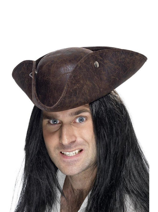 Pirate Brown Tricorn Hat - Buy Online Only - The Costume Company