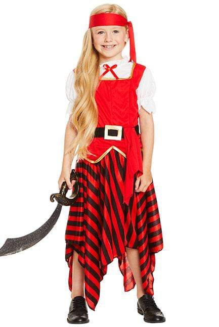 Pirate Girl Costume | Red & Black Striped Skirt | Book Week & Halloween