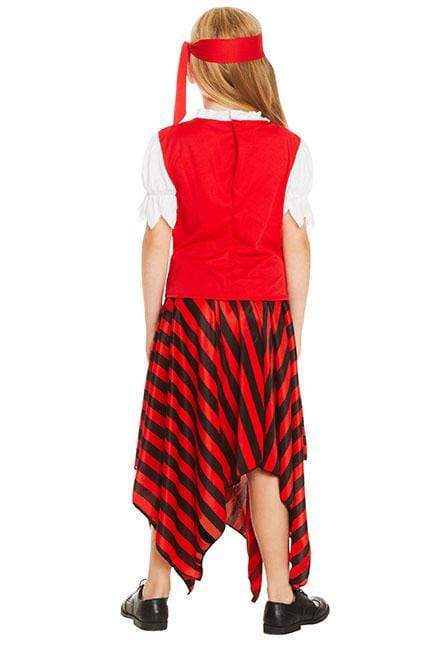 Pirate Girl Costume | Red & Black Striped Skirt | Book Week & Halloween