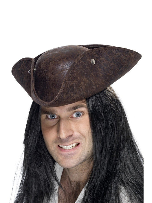 Pirate Brown Tricorn Hat