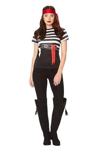 Women’s Pirate T-Shirt Costume | Easy Pirate Outfit | Party Ready Look