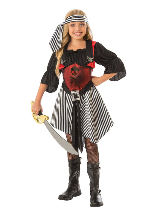 Crimson Pirate Costume | Girls Striped Pirate Dress | Book Week Outfit