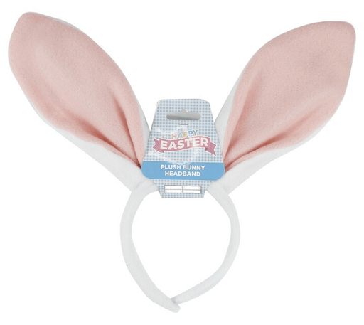 Plush Bunny Ears Pink Headband - The Costume Company