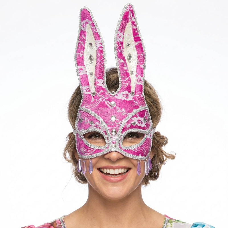 Pink Bunny Mask Bejeweled