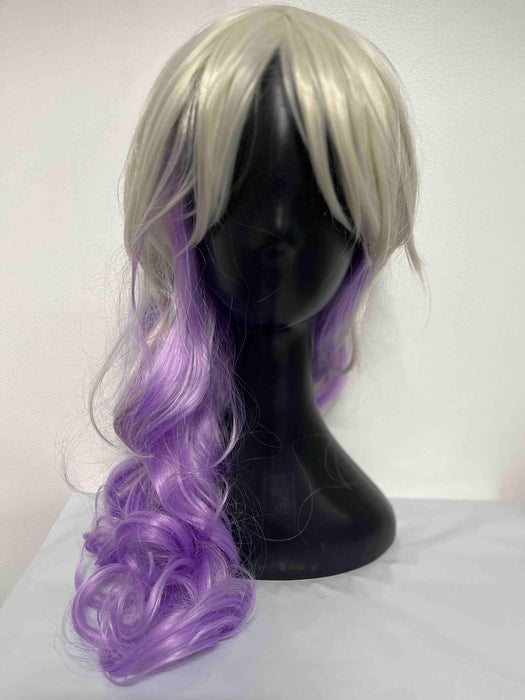 Purple & White Two Tone Heat Styleable Wig - The Costume Company