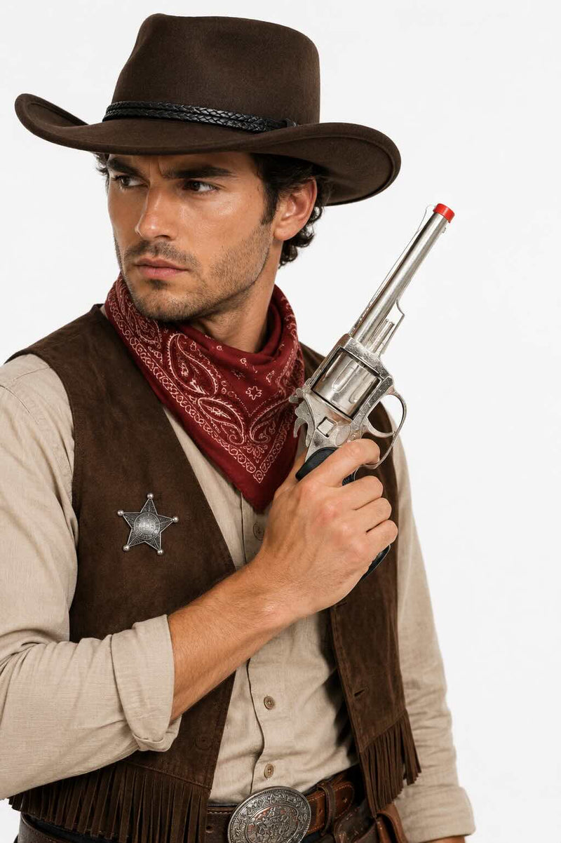 Die Cast Metal Wild West Toy Silver & Black Cap Gun