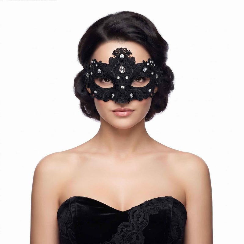 Crystal Lace Black Eye Mask