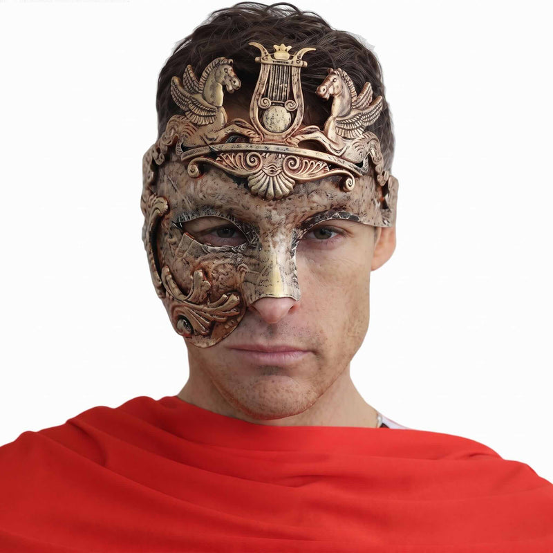 Roman Half Face Mask Copper and Gold