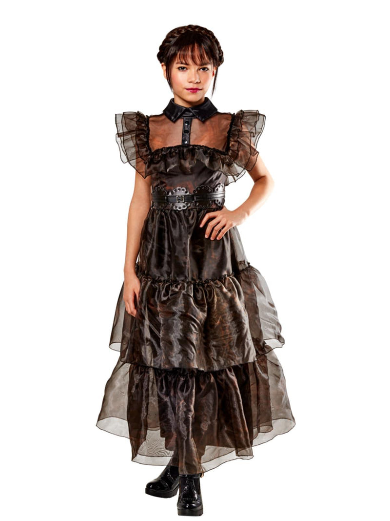 Wednesday Rave'n Child & Tween Deluxe Dress - The Costume Company