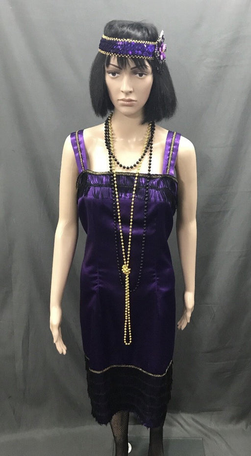 1920s Dress - Purple Three Quarter Flapper - Hire - The Costume Company | Fancy Dress Costumes Hire and Purchase Brisbane and Australia