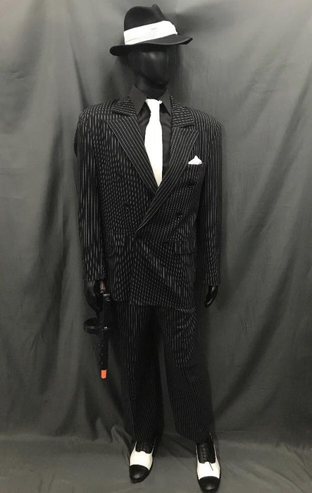 1920s Gangster Pinstripe Suit White - Hire - The Costume Company | Fancy Dress Costumes Hire and Purchase Brisbane and Australia