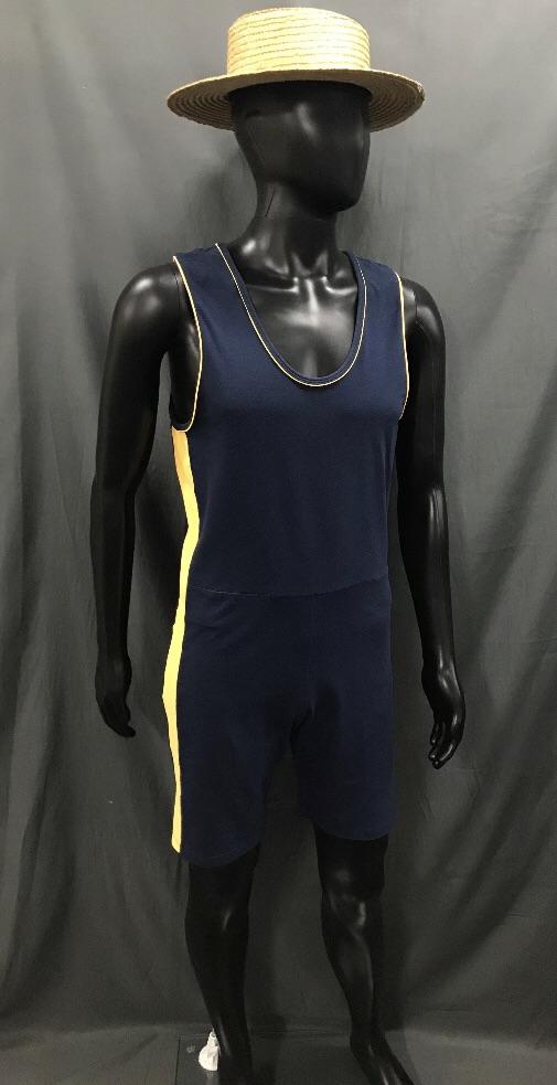1920s Simmers Navy with Yellow Stripe and Boater Hat - Hire - The Costume Company | Fancy Dress Costumes Hire and Purchase Brisbane and Australia