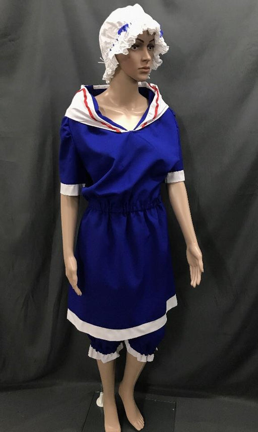 1920s Simmers Royal Blue Plus Size with Swim Cap - Hire - The Costume Company | Fancy Dress Costumes Hire and Purchase Brisbane and Australia