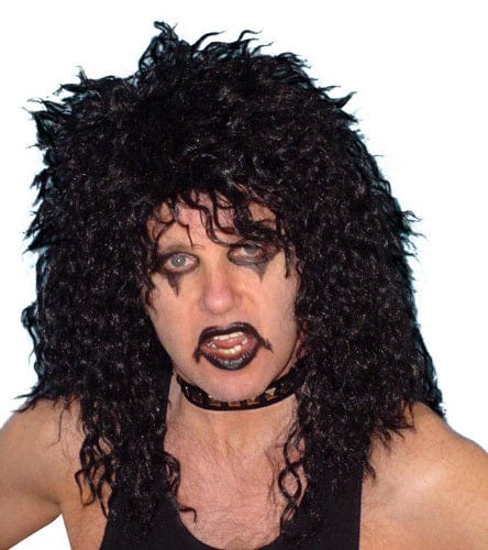 Glam Rock 80s Black Curly Wig - Buy Online - The Costume Company | Australian & Family Owned