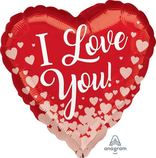 45cm Standard HX I Love You Rose Gold Hearts S40 | Buy Online - The Costume Company | Australian & Family Owned