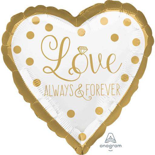 45cm Standard HX Sparkling Gold Wedding Love Always & Forever S40 | Buy Online - The Costume Company | Australian & Family Owned