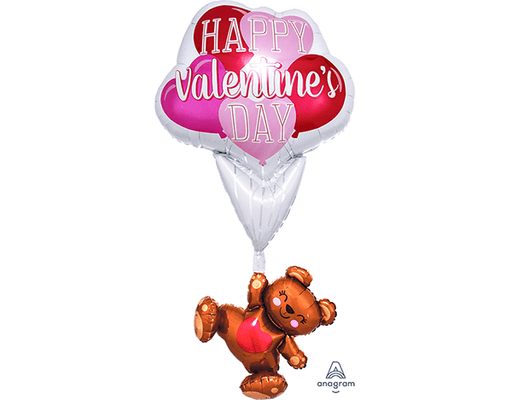 Multi-Balloon Giant Happy Valentine's Day Floating Bear P70 | Buy Online - The Costume Company | Australian & Family Owned