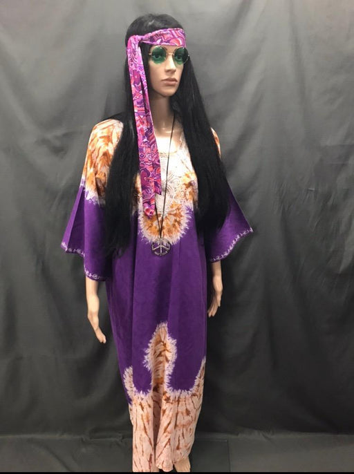 60-70s Ladies - Purple Hippie Long Dress - Hire - The Costume Company | Fancy Dress Costumes Hire and Purchase Brisbane and Australia