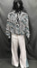60-70s Mens Disco Costume - Blue White Pattern Shirt with White Flares - Hire - The Costume Company | Fancy Dress Costumes Hire and Purchase Brisbane and Australia
