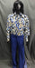 60-70s Mens Disco Costume - Hippie Pattern Shirt with Blue Flares - Hire - The Costume Company | Fancy Dress Costumes Hire and Purchase Brisbane and Australia