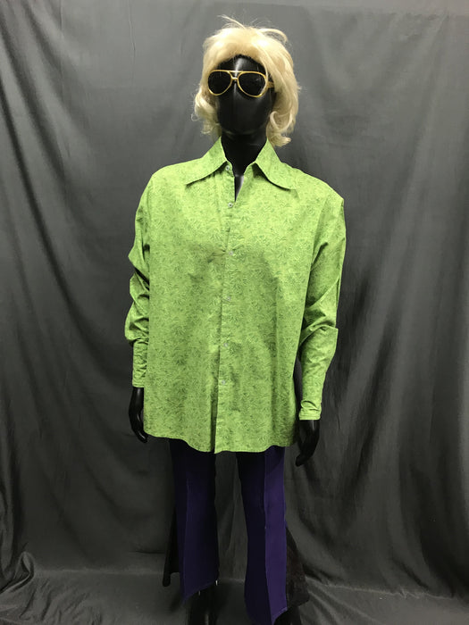 60-70s Mens Green Shirt Costume - Hire - The Costume Company | Fancy Dress Costumes Hire and Purchase Brisbane and Australia