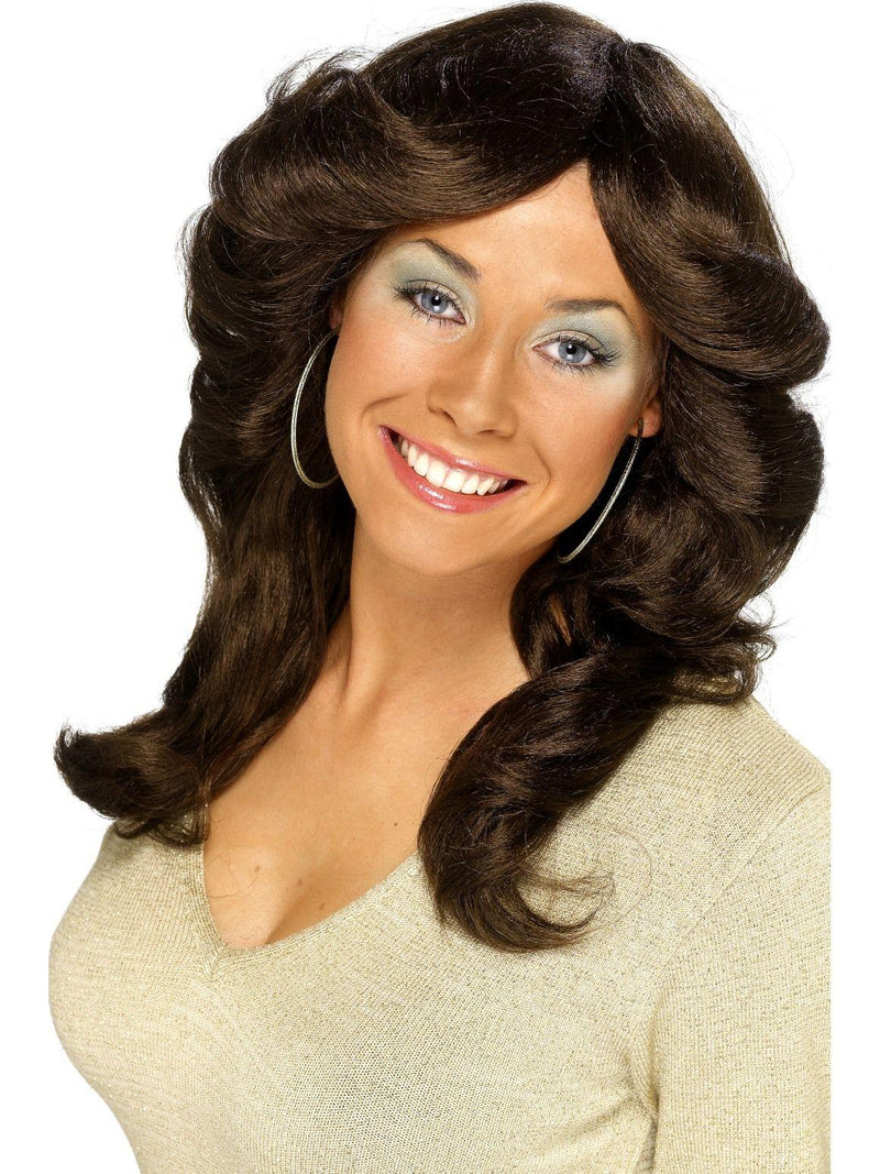 70s Brown Flick Wig- - Farah Brown Wig