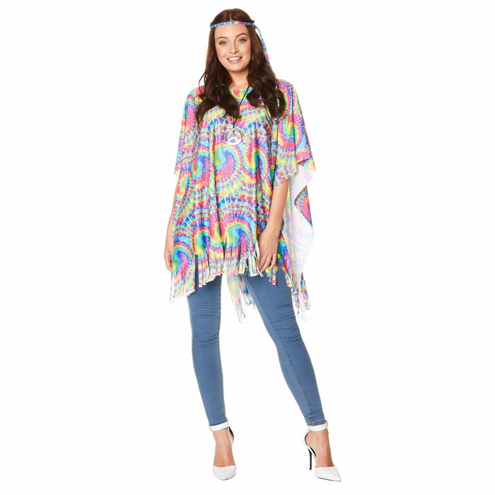 70's Tie Dye Poncho | Buy Online - The Costume Company | Australian & Family Owned  