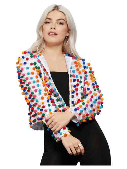 Rainbow Pom Pom Jacket | Buy Online - The Costume Company | Australian & Family Owned 