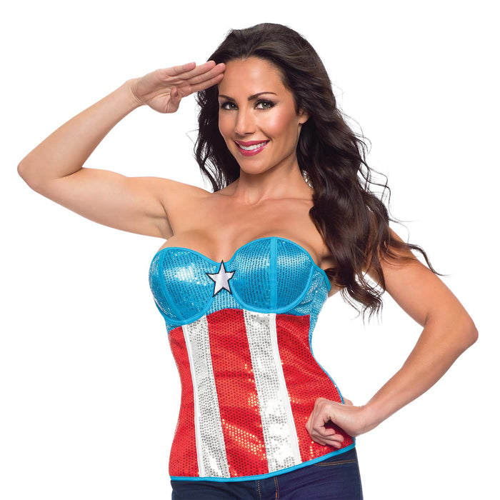 American Dream Sequined Adult Corset - Buy Online Only