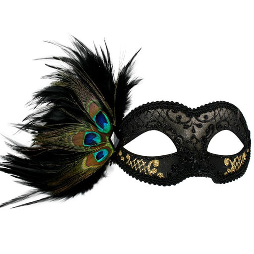 Adrianna Peacock Feathered Eye Mask | Buy Online - The Costume Company | Australian & Family Owned 