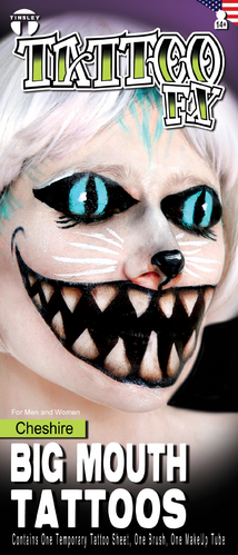 Cheshire Cat Big Mouth Temporary Tattoo - Buy Online Only