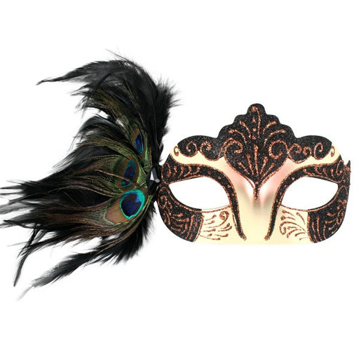 Burlesque Peacock Feathered Eye Mask | Buy Online - The Costume Company | Australian & Family Owned 