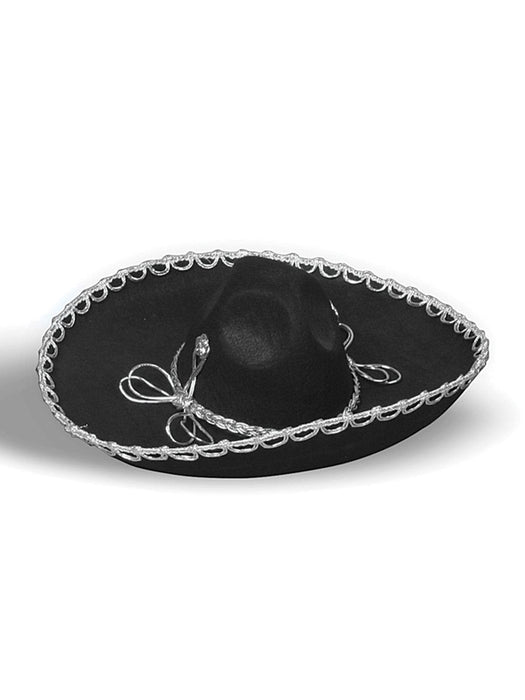 Mexican Mariachi Hat - Black and Silver - The Costume Company | Fancy Dress Costumes Hire and Purchase Brisbane and Australia