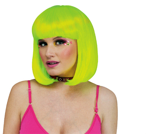 Rave Glow Lime Green Wig | Buy Online - The Costume Company | Australian & Family Owned 